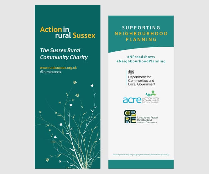 action in rural sussex banner design