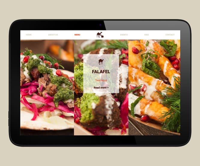 cairo van website page on tablet