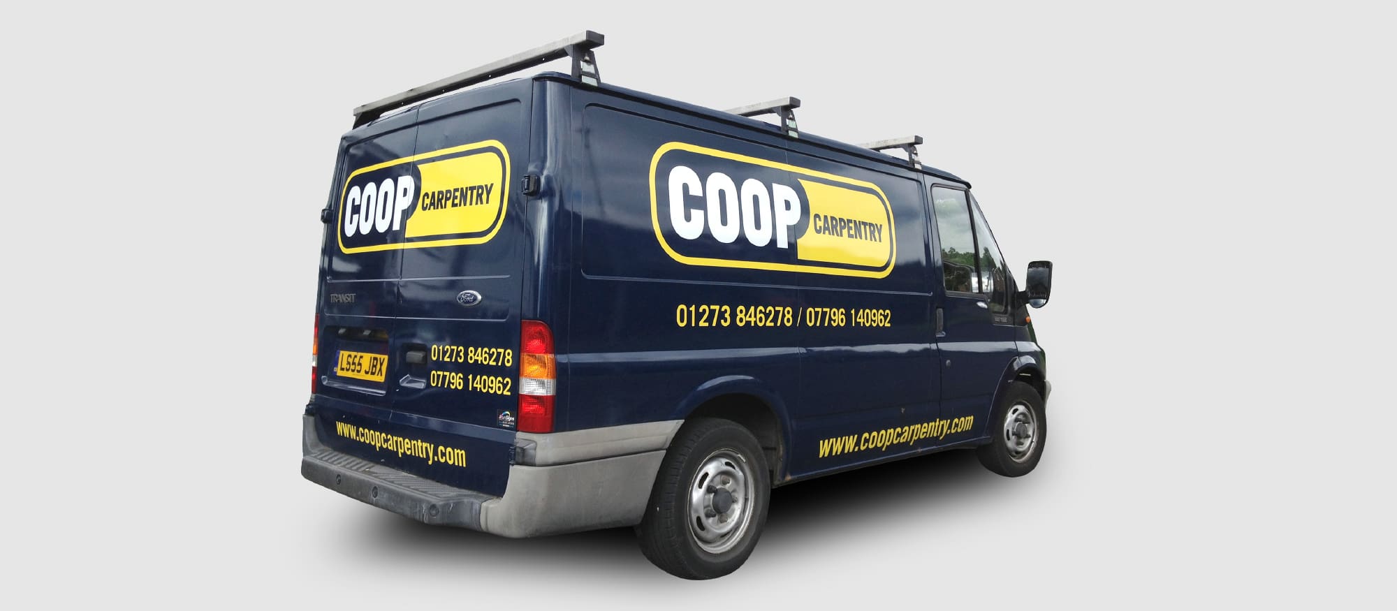 coop carpentry van wrap