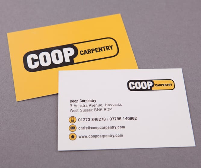 coop carpentry business cards