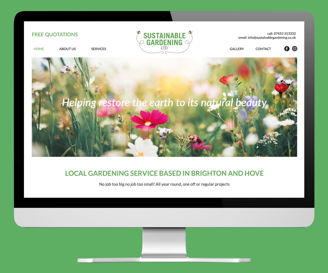 sustainable gardening website on desktop