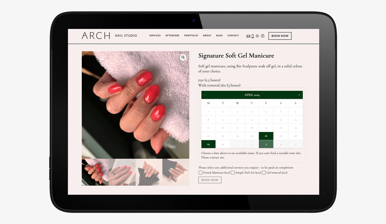Bespoke booking system Arch 