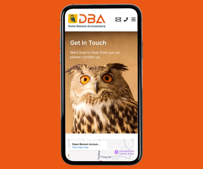 dawn benson website on mobile