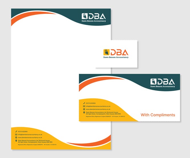 dawn benson accountants stationary
