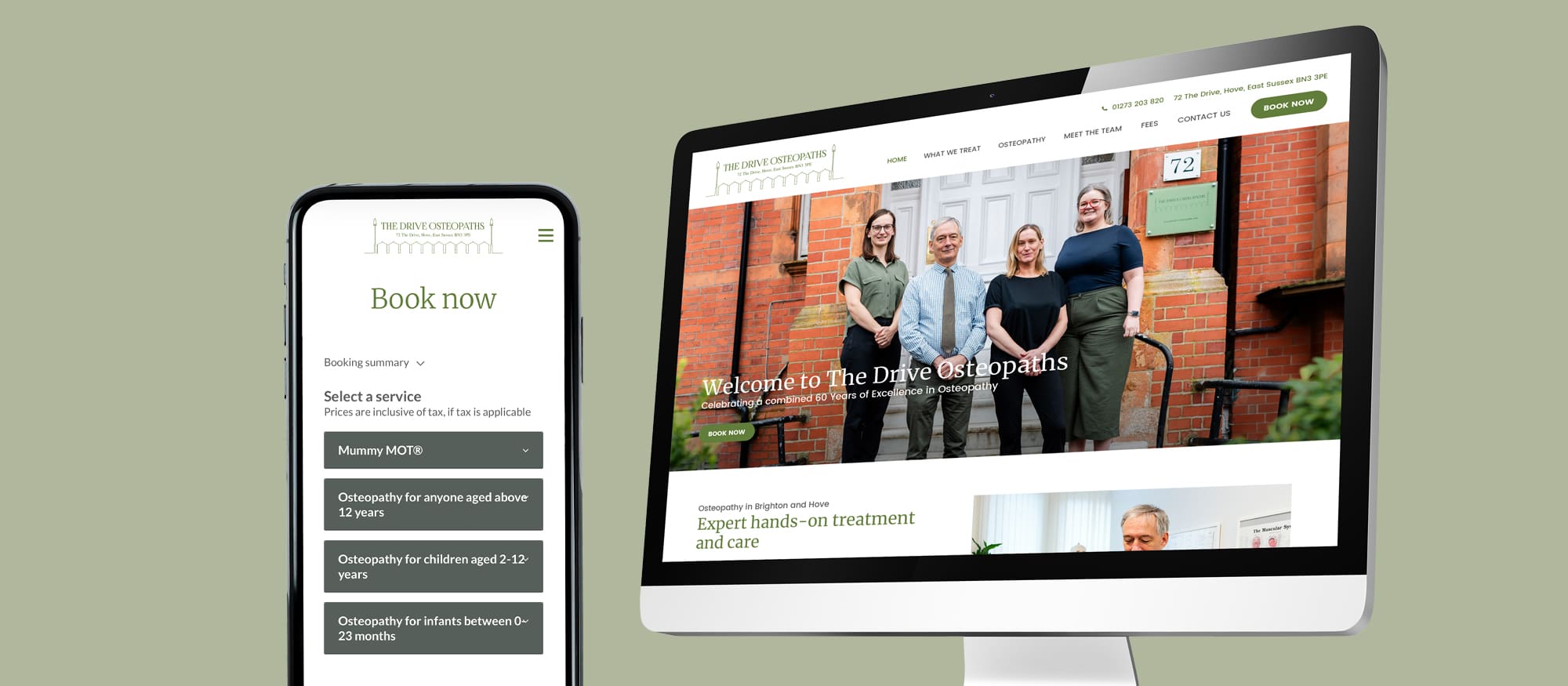 Website design and build for The Drive Osteopaths in Hove
