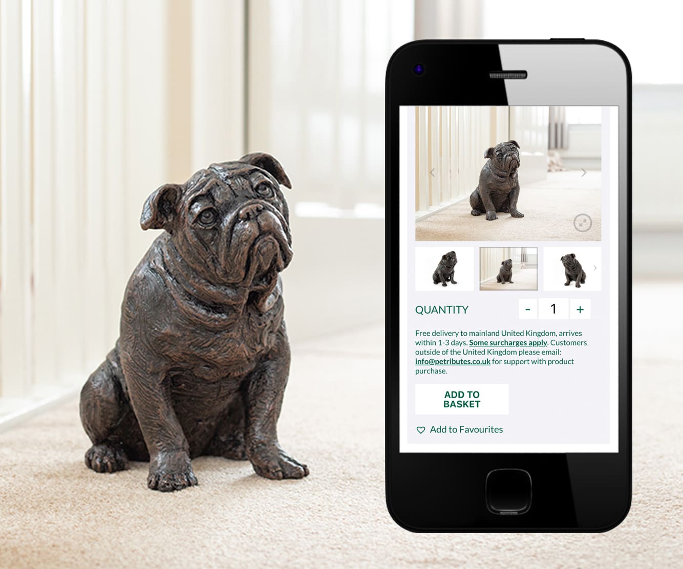 pet memorabilia and petributes website on mobile