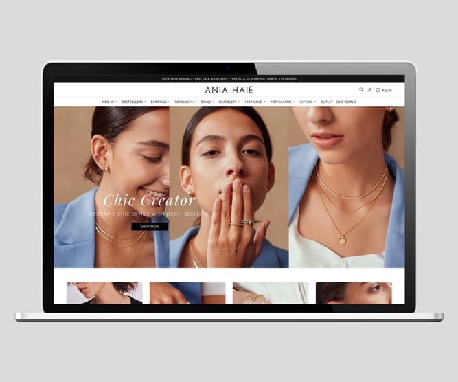 Ania Haie jewellery brand website